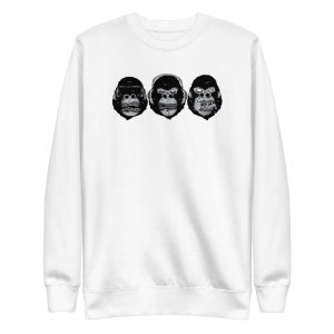 unisex-premium-sweatshirt-white-front-6a1adbfb19690.jpg Gorilla Heads Sweatshirt