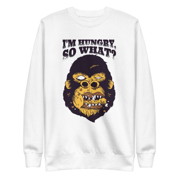unisex-premium-sweatshirt-white-front-6a1aef03a460e.jpg Gorilla Hungry Sweatshirt