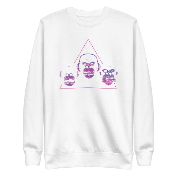 unisex-premium-sweatshirt-white-front-6a1aef4cd09ed.jpg Monkey Heads Sweatshirt