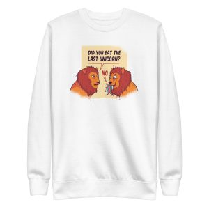 unisex-premium-sweatshirt-white-front-6a1af20607335.jpg Funny Lions Sweatshirt
