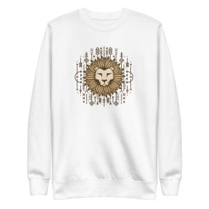 unisex-premium-sweatshirt-white-front-6a1af32de7a15.jpg Lion Illustration Sweatshirt
