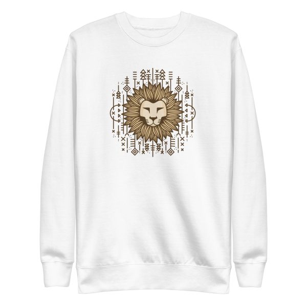 unisex-premium-sweatshirt-white-front-6a1af32de7a15.jpg Lion Illustration Sweatshirt