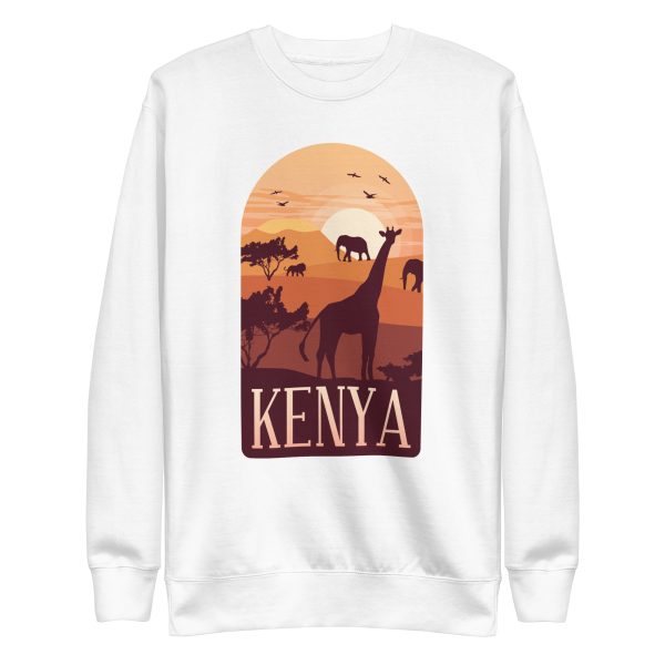 unisex-premium-sweatshirt-white-front-6a1af5e957499.jpg Kenya Savannah Sweatshirt