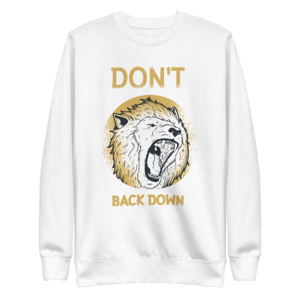 unisex-premium-sweatshirt-white-front-6a1afd57b3955.jpg Lion Weakness Sweatshirt