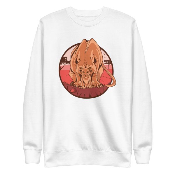 unisex-premium-sweatshirt-white-front-6a1afdb91107c.jpg Lioness Cub Sweatshirt