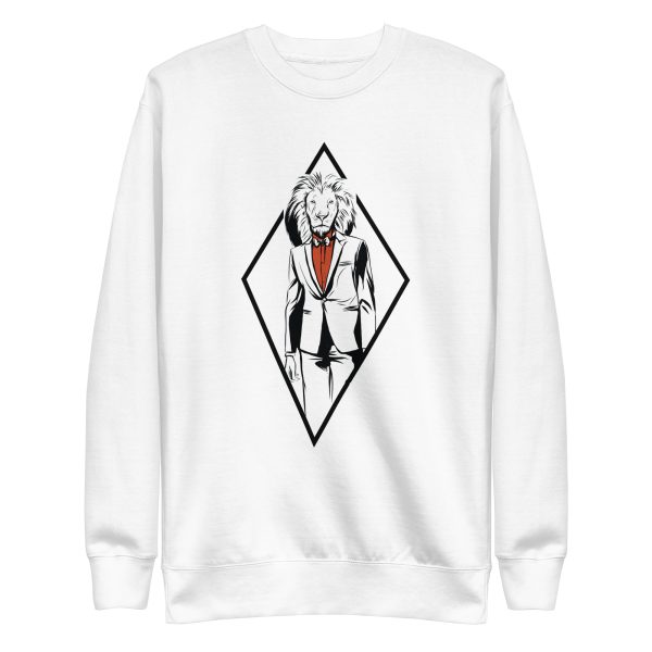 unisex-premium-sweatshirt-white-front-6a1affca49f5c.jpg Formal Lion Sweatshirt