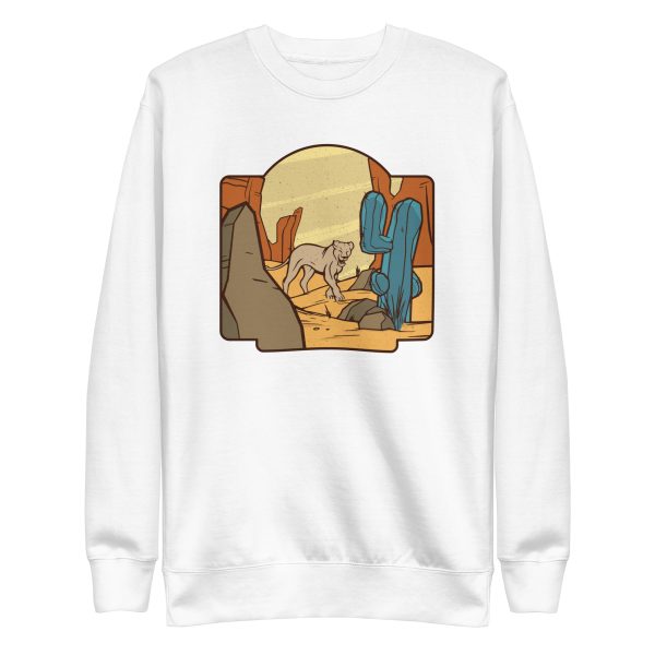 unisex-premium-sweatshirt-white-front-6a1b0027cfe7b.jpg Desert Mountain Lion Sweatshirt