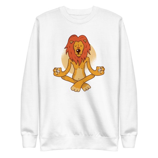 unisex-premium-sweatshirt-white-front-6a1b00707ca6f.jpg Yoga Lion Sweatshirt