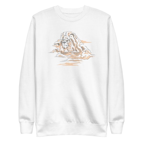 unisex-premium-sweatshirt-white-front-6a1b00b8256c5.jpg Lion Mountain Sweatshirt