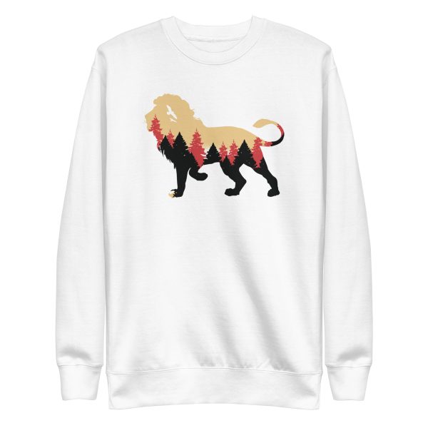 unisex-premium-sweatshirt-white-front-6a1b01fdc1913.jpg Lion Forest Sweatshirt