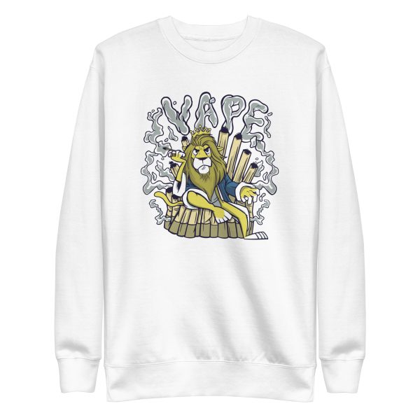 unisex-premium-sweatshirt-white-front-6a1b0297b2382.jpg Vape Lion Sweatshirt