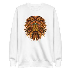 unisex-premium-sweatshirt-white-front-6a1b03226f376.jpg Lion Mandala Sweatshirt