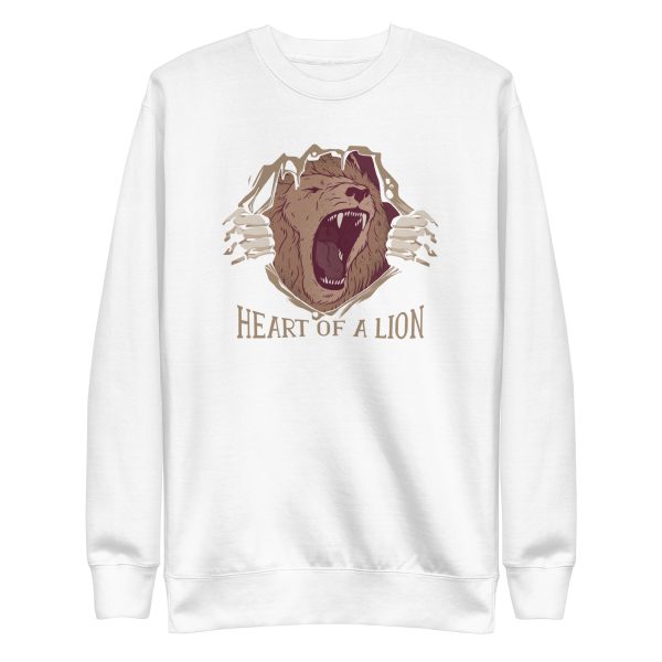 unisex-premium-sweatshirt-white-front-6a1bba52a722f.jpg Heart of a Lion Sweatshirt