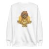 unisex-premium-sweatshirt-white-front-6a1bba9682e7b.jpg Rasta Lion Meditating Sweatshirt