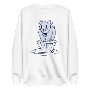 unisex-premium-sweatshirt-white-front-6a1bc897698ab.jpg Polar Bear Alone Sweatshirt
