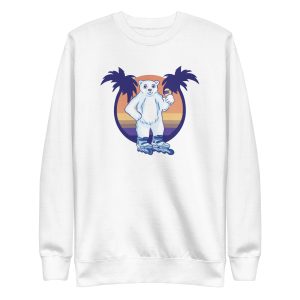unisex-premium-sweatshirt-white-front-6a1bc8e52a423.jpg Roller Skating Bear Sweatshirt