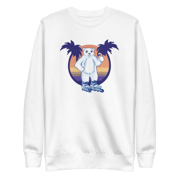 unisex-premium-sweatshirt-white-front-6a1bc8e52a423.jpg Roller Skating Bear Sweatshirt
