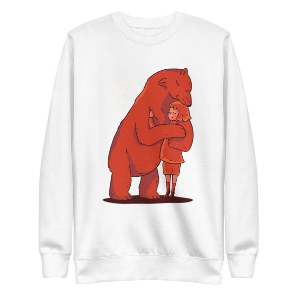 unisex-premium-sweatshirt-white-front-6a1bde43b3c7f.jpg Girl Hugging Bear Sweatshirt