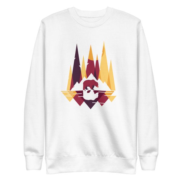 unisex-premium-sweatshirt-white-front-6a1be00266d1e.jpg Bear Mountain Geometric Sweatshirt