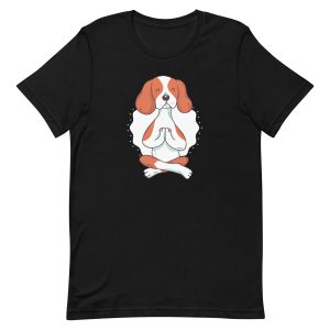 unisex-staple-t-shirt-black-front-6a15806e2f15b.jpg Yoga Dog T-Shirt