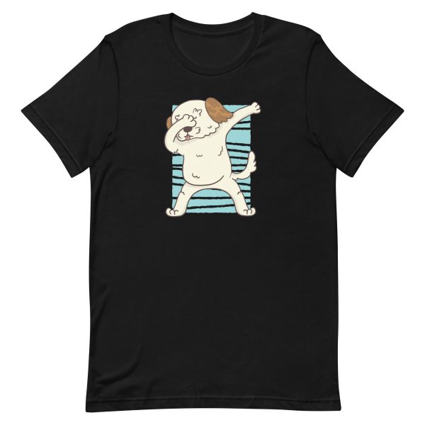 unisex-staple-t-shirt-black-front-6a1595db39d69.jpg Dabbing Morkie Dog T-Shirt