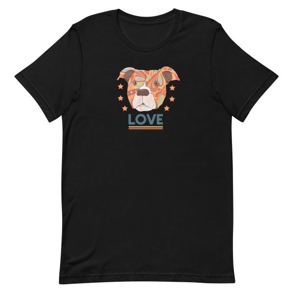 unisex-staple-t-shirt-black-front-6a15af0a4bd5b.jpg Pitbull Terrier Head Love T-Shirt