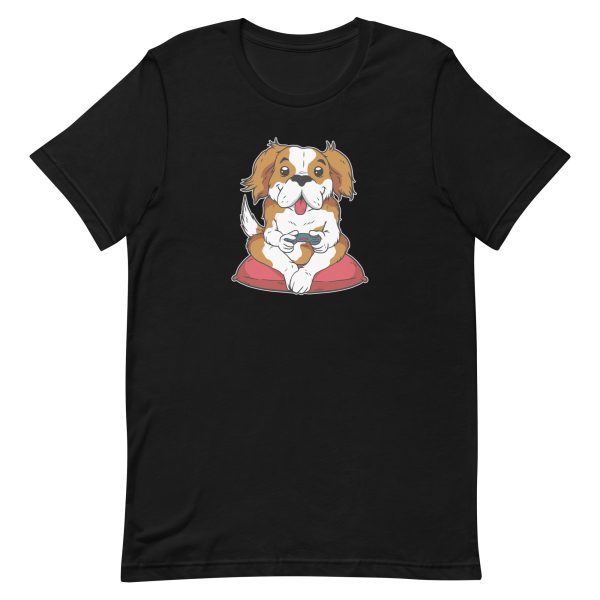 unisex-staple-t-shirt-black-front-6a165413a1fc9.jpg Dog Gamer T-Shirt