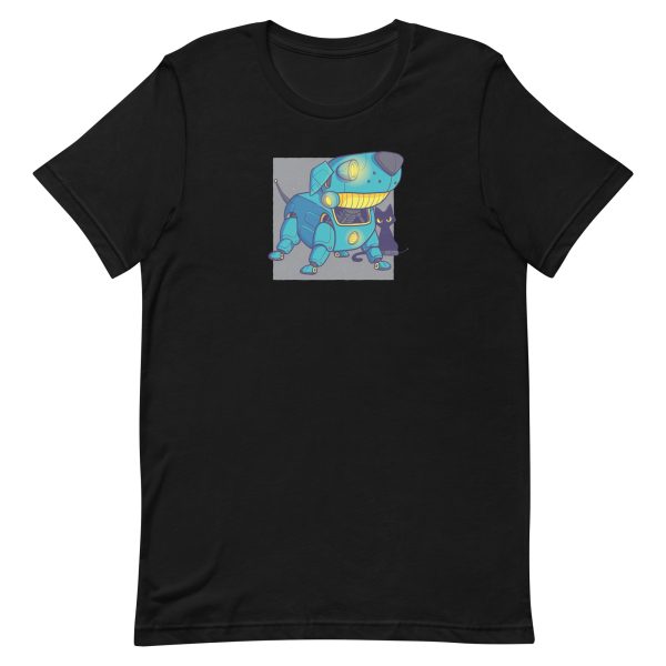 unisex-staple-t-shirt-black-front-6a165bfc62748.jpg Robot Dog T-Shirt