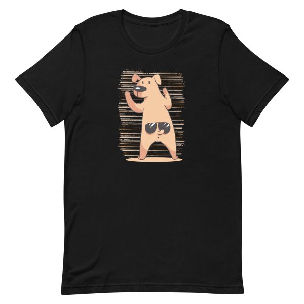unisex-staple-t-shirt-black-front-6a165d727b030.jpg Funny Dog Tail Sunglasses T-Shirt