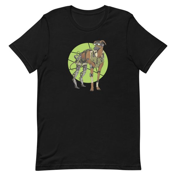 unisex-staple-t-shirt-black-front-6a165f28c5dc5.jpg Greyhound Dog Cyborg T-Shirt