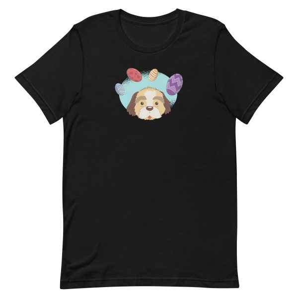 unisex-staple-t-shirt-black-front-6a1686a656706.jpg Easter Dog T-Shirt