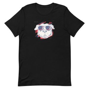 unisex-staple-t-shirt-black-front-6a168a8d65d50.jpg American Dog With Sunglasses T-Shirt