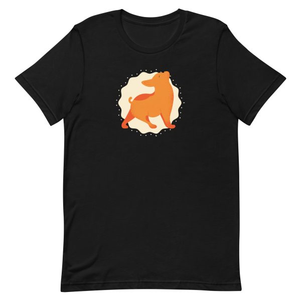 unisex-staple-t-shirt-black-front-6a1692b0e65a8.jpg Yoga Dog T-Shirt