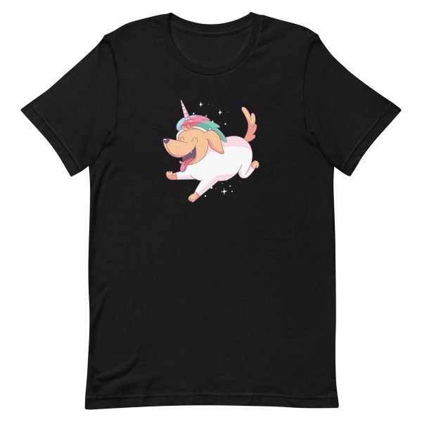 unisex-staple-t-shirt-black-front-6a1694088bb4b.jpg Unicorn Dog T-Shirt