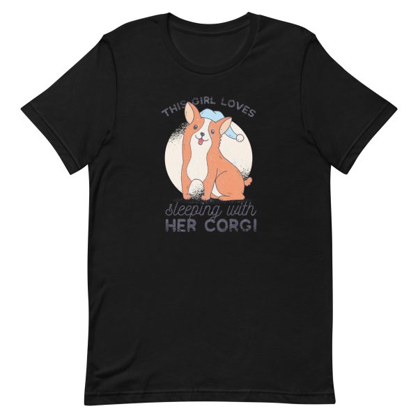 unisex-staple-t-shirt-black-front-6a16c4ef8e8a2.jpg Sleepy Corgi T-Shirt