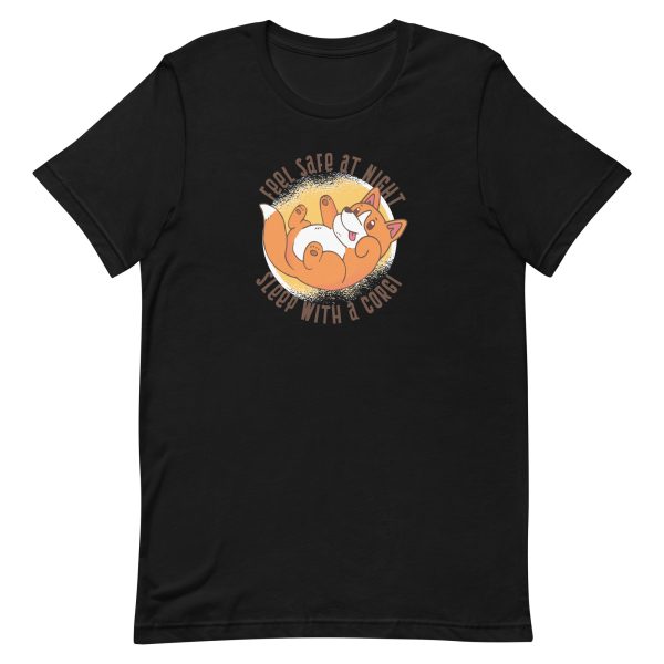 unisex-staple-t-shirt-black-front-6a16c9cee763d.jpg Sleep With Corgi T-Shirt