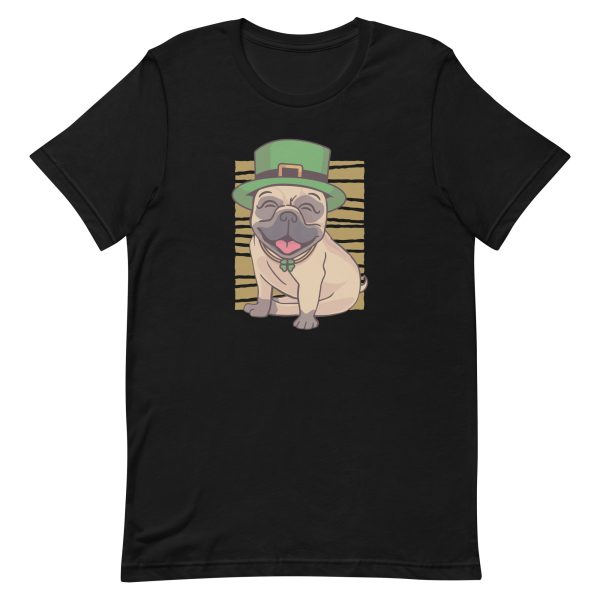 unisex-staple-t-shirt-black-front-6a16cb815d12f.jpg St Patricks Day Pug T-Shirt