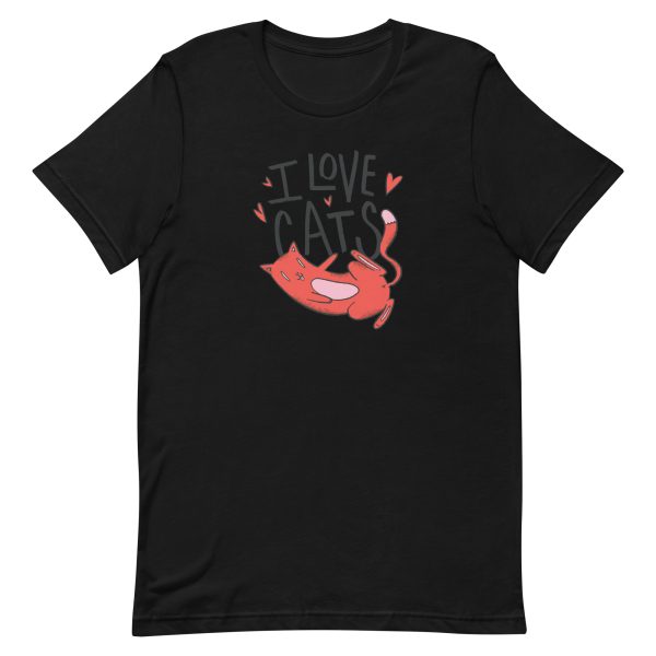 unisex-staple-t-shirt-black-front-6a16d932959d6.jpg I Love Cats T-Shirt