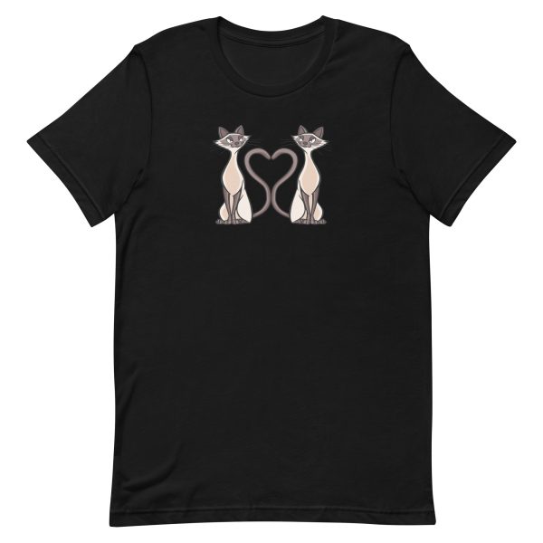 unisex-staple-t-shirt-black-front-6a16da2a455d3.jpg Siamese Cats Heart T-Shirt