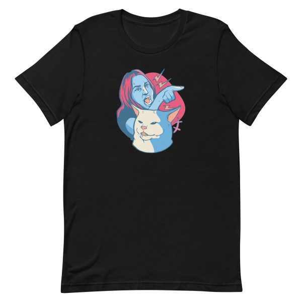 unisex-staple-t-shirt-black-front-6a16e017acf85.jpg Screaming Lady Meme T-Shirt