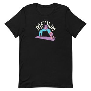 unisex-staple-t-shirt-black-front-6a16e5014329e.jpg Meow Yoga T-Shirt