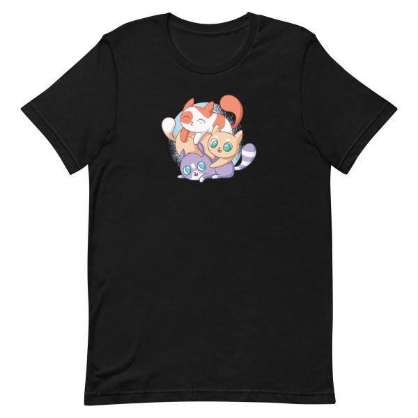 unisex-staple-t-shirt-black-front-6a16e7c85f171.jpg Cute Cats Playing T-Shirt