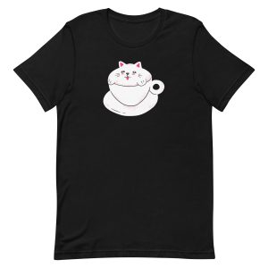 unisex-staple-t-shirt-black-front-6a16ec48795ce.jpg Cute Cat Coffee T-Shirt