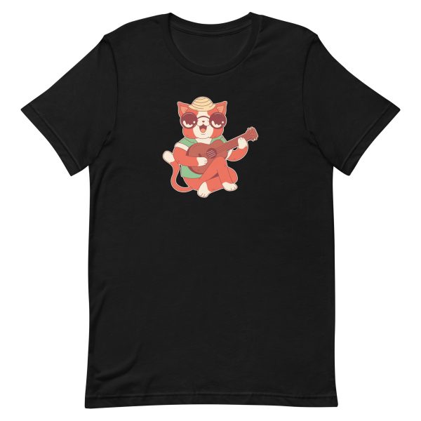unisex-staple-t-shirt-black-front-6a16f3f7b3669.jpg Ukulele Cat T-Shirt