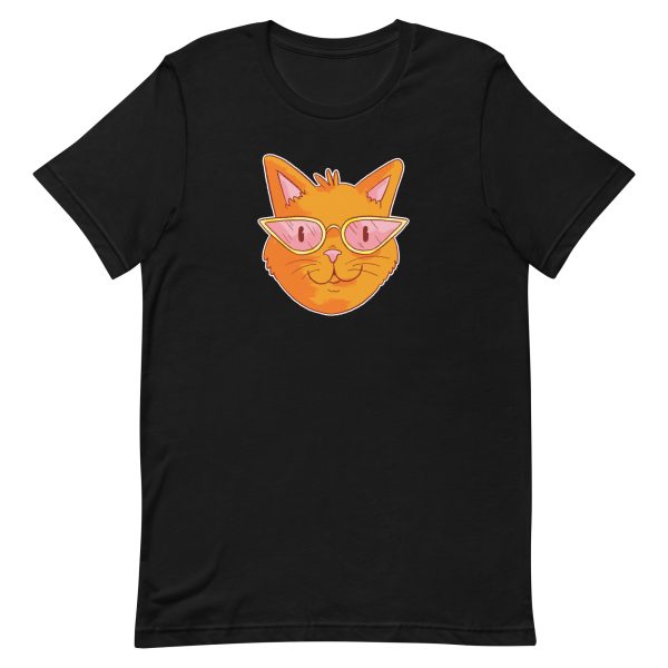 unisex-staple-t-shirt-black-front-6a16f4587259a.jpg Stylish Glasses Cat T-Shirt
