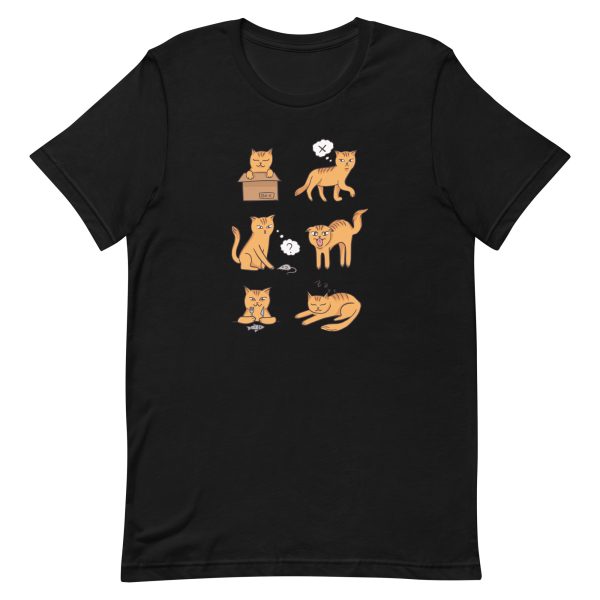 unisex-staple-t-shirt-black-front-6a16f4ce7558d.jpg Cat Moods T-Shirt