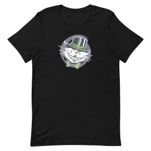 unisex-staple-t-shirt-black-front-6a16f5bb456fe.jpg Crazy Creepy Cat T-Shirt