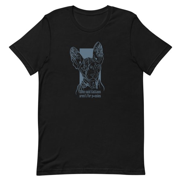 unisex-staple-t-shirt-black-front-6a16faed97e09.jpg Sphynx Cat Tattoo T-Shirt
