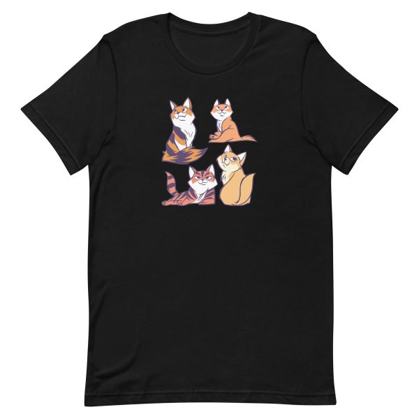 unisex-staple-t-shirt-black-front-6a170b1105d41.jpg Cat Siblings Cartoon T-Shirt