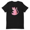 unisex-staple-t-shirt-black-front-6a179bde46c10.jpg Face Mask Cat T-Shirt